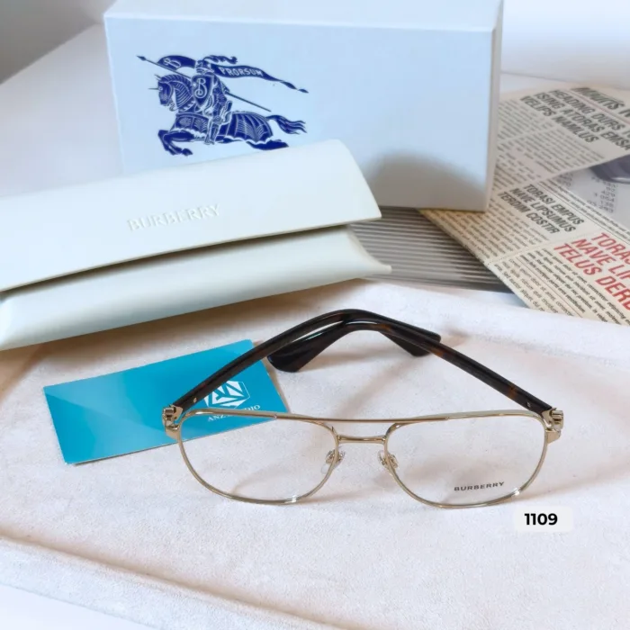 กรอบแว่นตา BURBERRY รุ่น BE1396 ทรง Pilot กรอบโลหะดีไซน์ Double Bridge ของแท้ รับประกัน 2 ปี - Image 7