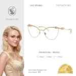 กรอบแว่นตา SWAROVSKI รุ่น SK1033 ทรง Cat Eye เฟรมโลหะประดับคริสตัล ของแท้ รับประกัน 2 ปี