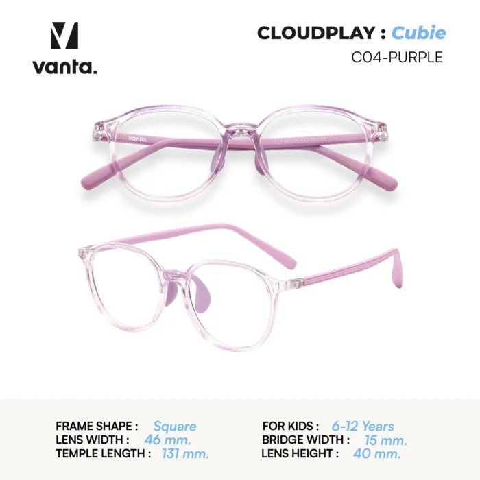 แว่นตากรองแสงสีฟ้าเด็ก vanta. CLOUDPLAY Cubie กรอบ TR90 น้ำหนักเบา ใส่สบาย ถนอมสายตา - Image 8