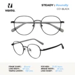 แว่นตากรองแสงสีฟ้า vanta.  STEADY Roundly กรอบ Alloy ผสาน Silicone น้ำหนักเบา Air Cushion ใส่สบาย ถนอมสายตา - Image 6