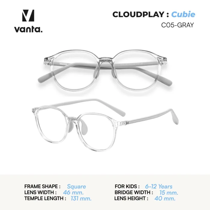 แว่นตากรองแสงสีฟ้าเด็ก vanta. CLOUDPLAY Cubie กรอบ TR90 น้ำหนักเบา ใส่สบาย ถนอมสายตา - Image 9