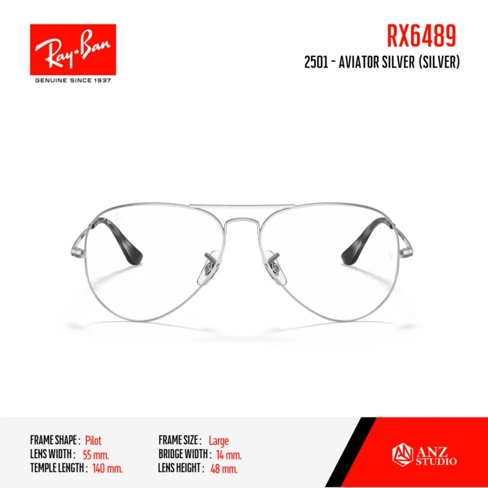 Ray-Ban RX6489 กรอบแว่นสายตา ทรง Pilot - Image 7