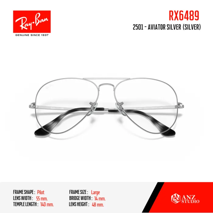 Ray-Ban RX6489 กรอบแว่นสายตา ทรง Pilot - Image 8