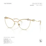 กรอบแว่นตา SWAROVSKI รุ่น SK1033 ทรง Cat Eye เฟรมโลหะประดับคริสตัล ของแท้ รับประกัน 2 ปี - Image 2