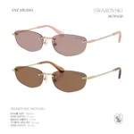 แว่นกันแดด SWAROVSKI รุ่น SK7045D กรอบเจาะเลนส์ไร้ขอบ ดีไซน์ Luxury Crystal Sunglasses ของแท้ รับประกัน 2 ปี - Image 2