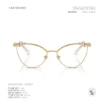 กรอบแว่นตา SWAROVSKI รุ่น SK1033 ทรง Cat Eye เฟรมโลหะประดับคริสตัล ของแท้ รับประกัน 2 ปี - Image 3