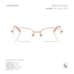 แว่นสายตา SWAROVSKI รุ่น SK1039 กรอบกึ่งไร้ขอบ Rose Gold Luxury Crystal Eyewear ของแท้ รับประกัน 2 ปี - Image 3