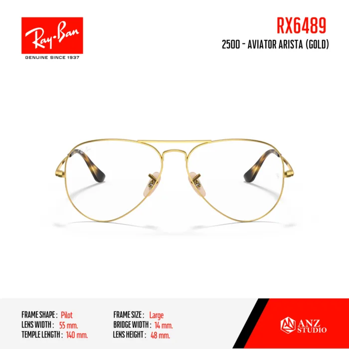 Ray-Ban RX6489 กรอบแว่นสายตา ทรง Pilot - Image 3