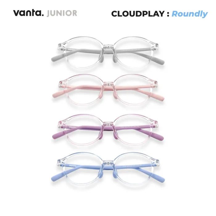 แว่นตากรองแสงสีฟ้าเด็ก vanta. CLOUDPLAY Roundly กรอบ TR90 น้ำหนักเบา ใส่สบาย ถนอมสายตา - Image 2