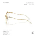 กรอบแว่นตา SWAROVSKI รุ่น SK1033 ทรง Cat Eye เฟรมโลหะประดับคริสตัล ของแท้ รับประกัน 2 ปี - Image 4