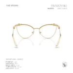 กรอบแว่นตา SWAROVSKI รุ่น SK1033 ทรง Cat Eye เฟรมโลหะประดับคริสตัล ของแท้ รับประกัน 2 ปี - Image 5