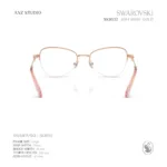 แว่นสายตา SWAROVSKI รุ่น SK1032 กรอบกึ่งไร้ขอบ Rose Gold Crystal Eyewear ของแท้ รับประกัน 2 ปี - Image 5