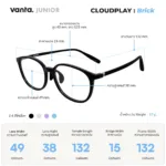 แว่นตากรองแสงสีฟ้าเด็ก vanta. CLOUDPLAY Brick กรอบ TR90 น้ำหนักเบา ใส่สบาย ถนอมสายตา - Image 3