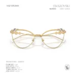 กรอบแว่นตา SWAROVSKI รุ่น SK1033 ทรง Cat Eye เฟรมโลหะประดับคริสตัล ของแท้ รับประกัน 2 ปี - Image 6