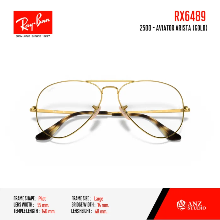Ray-Ban RX6489 กรอบแว่นสายตา ทรง Pilot - Image 5