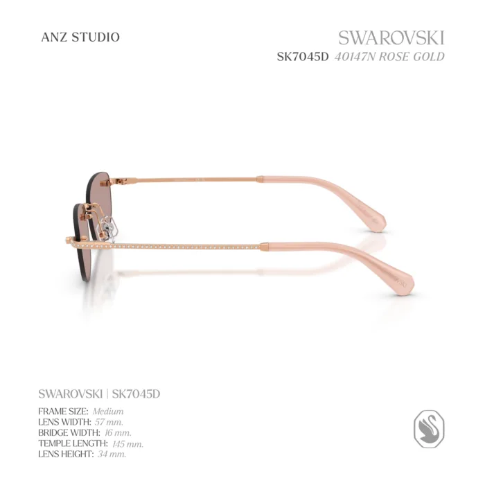 แว่นกันแดด SWAROVSKI รุ่น SK7045D กรอบเจาะเลนส์ไร้ขอบ ดีไซน์ Luxury Crystal Sunglasses ของแท้ รับประกัน 2 ปี - Image 8
