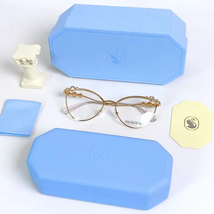 กรอบแว่นตา SWAROVSKI รุ่น SK1033 ทรง Cat Eye เฟรมโลหะประดับคริสตัล ของแท้ รับประกัน 2 ปี - Image 7