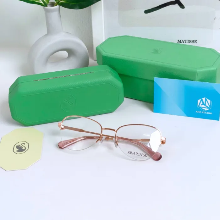 แว่นสายตา SWAROVSKI รุ่น SK1032 กรอบกึ่งไร้ขอบ Rose Gold Crystal Eyewear ของแท้ รับประกัน 2 ปี - Image 7
