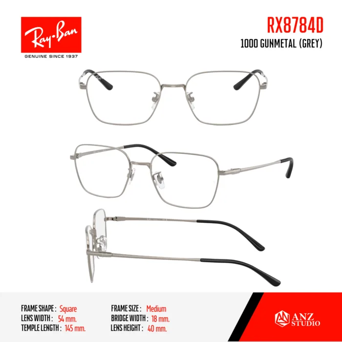 Ray-Ban RX8784D กรอบแว่นสายตา Full Frame Titanium Unisex - Image 7