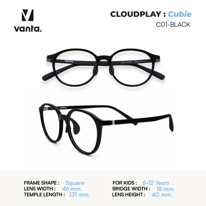 แว่นตากรองแสงสีฟ้าเด็ก vanta. CLOUDPLAY Cubie กรอบ TR90 น้ำหนักเบา ใส่สบาย ถนอมสายตา - Image 6