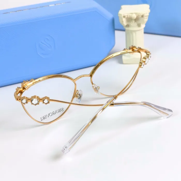 กรอบแว่นตา SWAROVSKI รุ่น SK1033 ทรง Cat Eye เฟรมโลหะประดับคริสตัล ของแท้ รับประกัน 2 ปี - Image 9