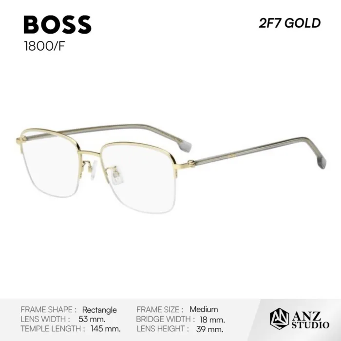 BOSS 1800/F กรอบแว่นตา Titanium ทรง Rectangle Semi Rimless - Image 8