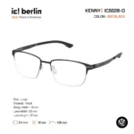 ic! berlin Kenny IC5028-D กรอบแว่นตา Metal ทรง Rectangle / Square Minimal Screwless Design - Image 2