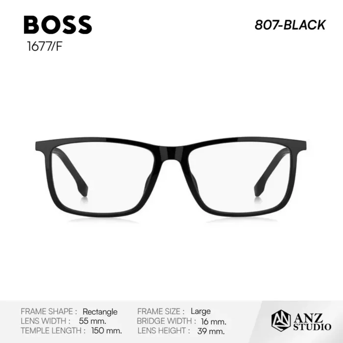 HUGO BOSS 1677/F กรอบเเว่นตา Polyamide ทรง Rectangle Full Rim - Image 4