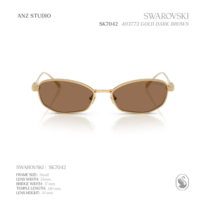แว่นกันแดด SWAROVSKI รุ่น SK7042 กรอบโลหะทรง Pillow ดีไซน์ Luxury Crystal ของแท้ รับประกัน 2 ปี - Image 3