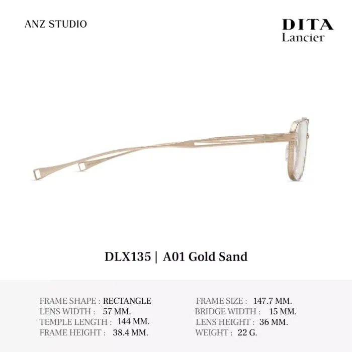 DITA Lancier DLX135 กรอบแว่นตา Titanium ทรง Rectangle / Navigator Sport Luxury Made in Japan - Image 4