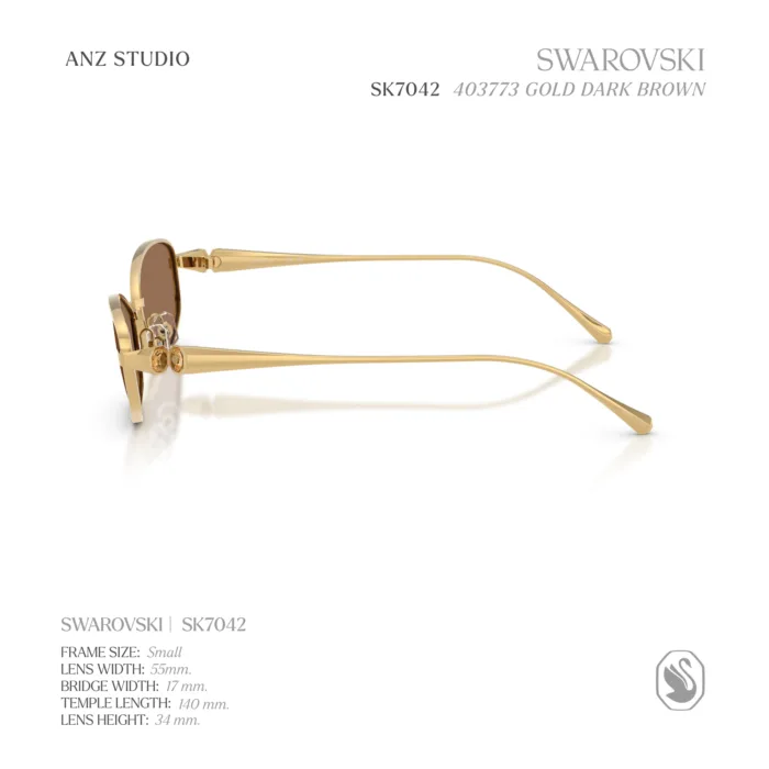 แว่นกันแดด SWAROVSKI รุ่น SK7042 กรอบโลหะทรง Pillow ดีไซน์ Luxury Crystal ของแท้ รับประกัน 2 ปี - Image 4