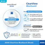 (STOCK) ตัดเลนส์ ZEISS ClearView Finished Single Vision เลนส์สายตาชั้นเดียว Freeform FSV - Image 13