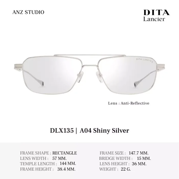 DITA Lancier DLX135 กรอบแว่นตา Titanium ทรง Rectangle / Navigator Sport Luxury Made in Japan - Image 5