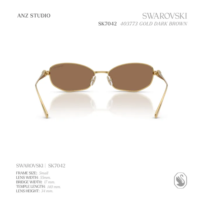 แว่นกันแดด SWAROVSKI รุ่น SK7042 กรอบโลหะทรง Pillow ดีไซน์ Luxury Crystal ของแท้ รับประกัน 2 ปี - Image 5