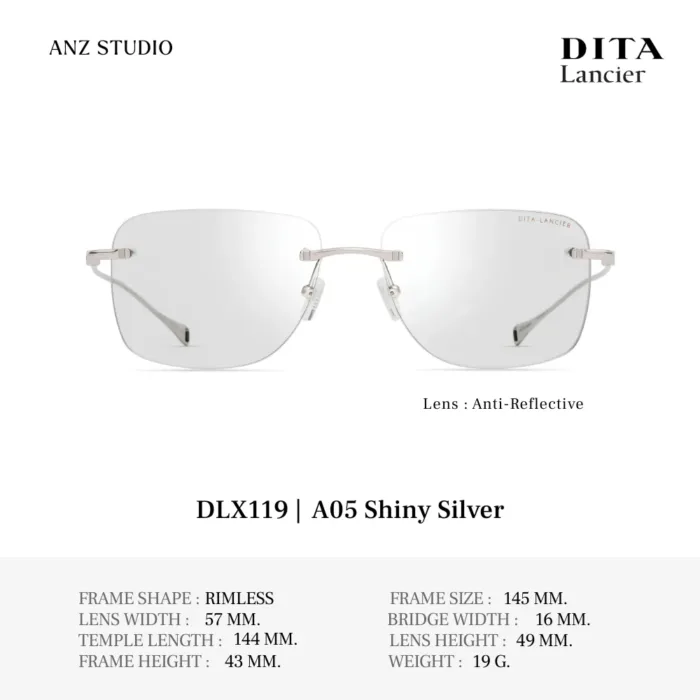 DITA Lancier DLX119 กรอบแว่นตา Titanium ทรง Rimless Luxury ของแท้รับประกัน 1 ปี - Image 2