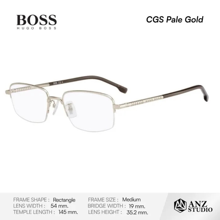 HUGO BOSS 1108/F กรอบแว่นตา Metal ทรง Rectangle Semi Rimless - Image 5