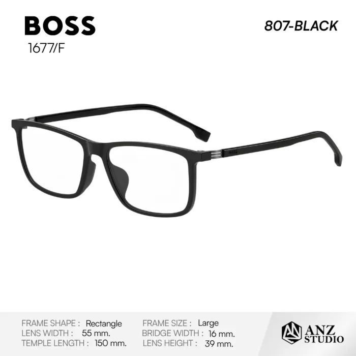 HUGO BOSS 1677/F กรอบเเว่นตา Polyamide ทรง Rectangle Full Rim - Image 3