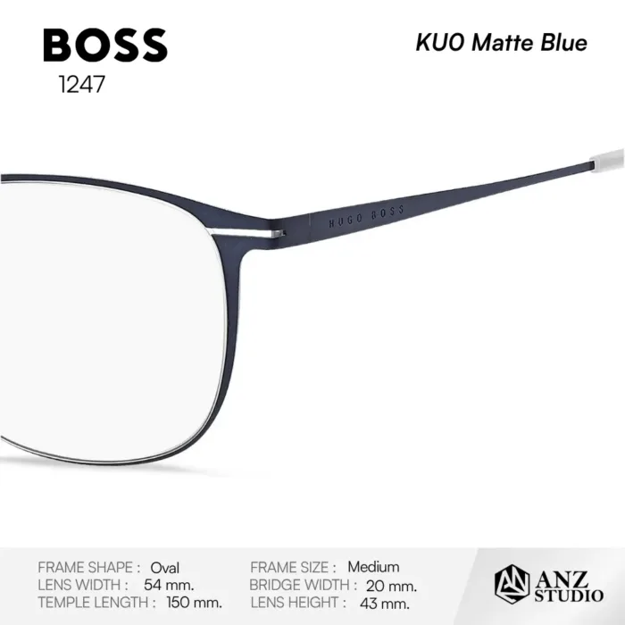 HUGO BOSS รุ่น 1247 กรอบแว่นตา  Metal ทรง Oval Full Rim - Image 4
