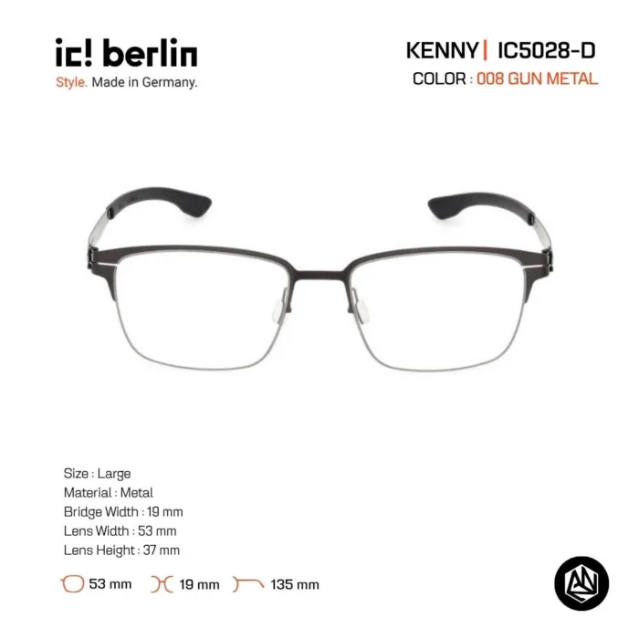 ic! berlin Kenny IC5028-D กรอบแว่นตา Metal ทรง Rectangle / Square Minimal Screwless Design - Image 5