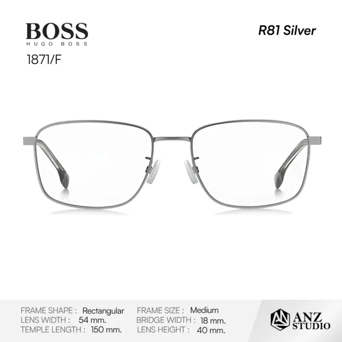 HUGO BOSS 1871/F กรอบ Titanium ทรง Rectangle Full Rim - Image 5