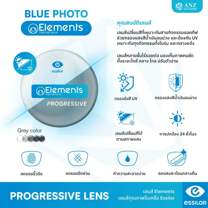 (STOCK) ตัดเลนส์สายตา Elements by Essilor เลนส์ Progressive และ Bi-Focal - Image 4