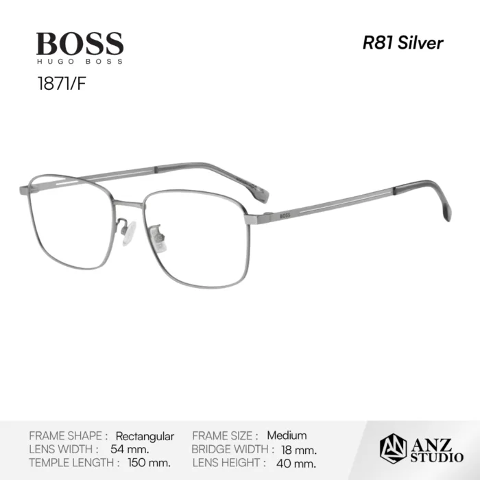 HUGO BOSS 1871/F กรอบ Titanium ทรง Rectangle Full Rim - Image 4