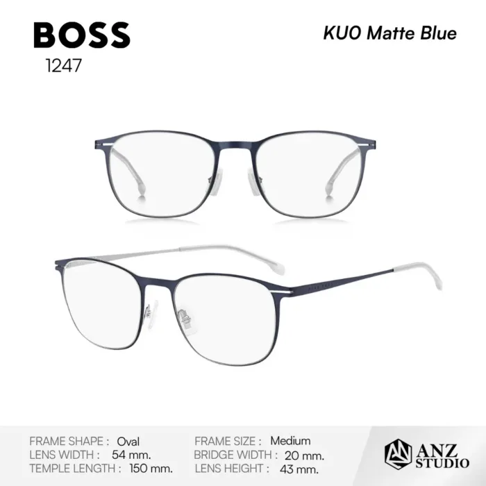 HUGO BOSS รุ่น 1247 กรอบแว่นตา  Metal ทรง Oval Full Rim - Image 6