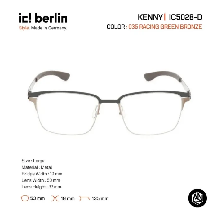 ic! berlin Kenny IC5028-D กรอบแว่นตา Metal ทรง Rectangle / Square Minimal Screwless Design - Image 7