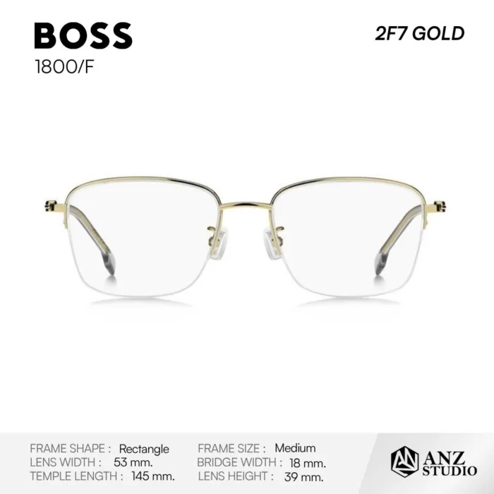 BOSS 1800/F กรอบแว่นตา Titanium ทรง Rectangle Semi Rimless - Image 6