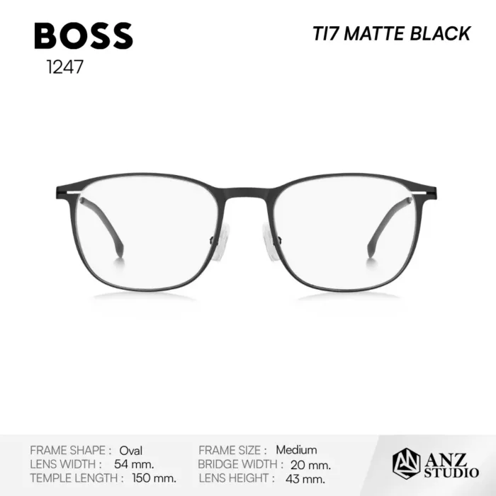 HUGO BOSS รุ่น 1247 กรอบแว่นตา  Metal ทรง Oval Full Rim - Image 7