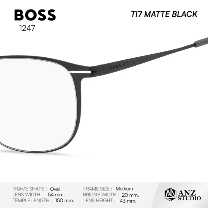 HUGO BOSS รุ่น 1247 กรอบแว่นตา  Metal ทรง Oval Full Rim - Image 8