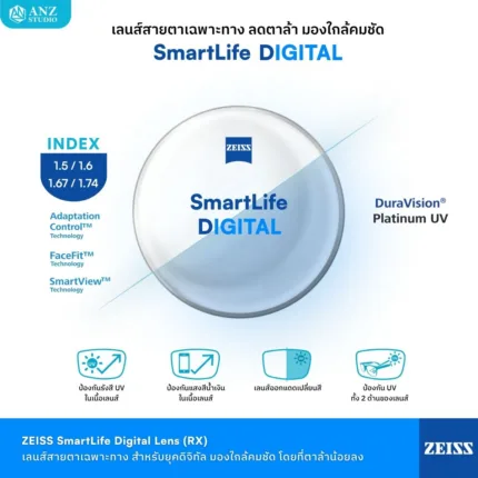 (RX) เลนส์ ZEISS SmartLife Digital เลนส์สายตาดิจิทัล สั่งตัดเฉพาะบุคคล
