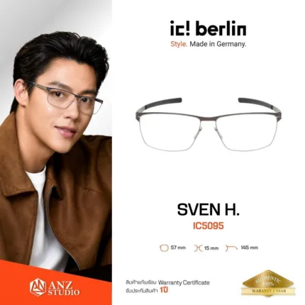 ic! berlin Sven H. IC5095 กรอบแว่นตา Metal ทรง Rectangle Minimal Screwless Design