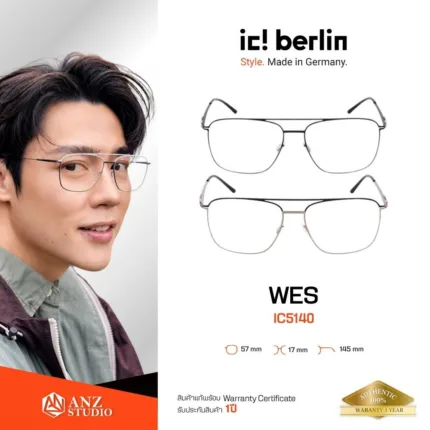 ic! berlin Wes IC5140 กรอบแว่นตา Metal ทรง Rounded Square Minimal Screwless Design